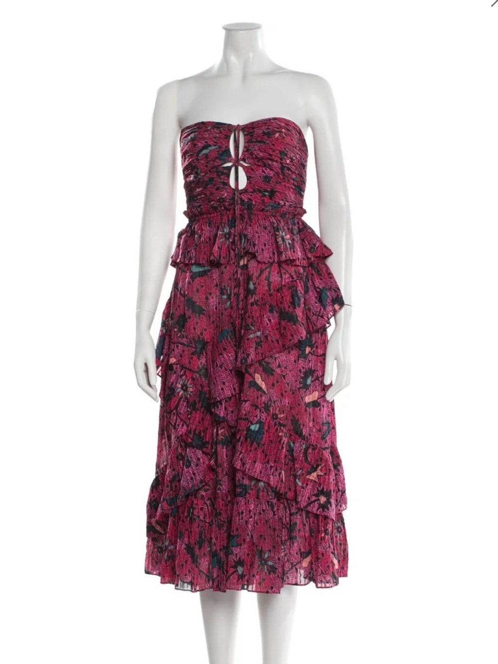 Ulla Johnson Simona Tiered Ruffle Halter Midi Dress 0 / XS